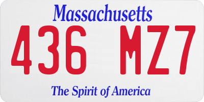 MA license plate 436MZ7