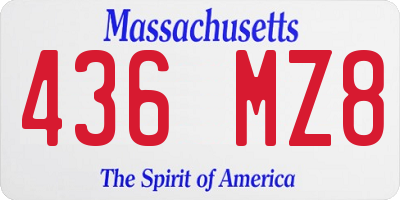 MA license plate 436MZ8