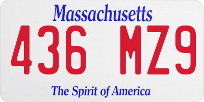 MA license plate 436MZ9