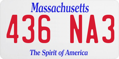MA license plate 436NA3