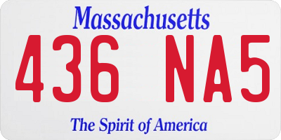 MA license plate 436NA5
