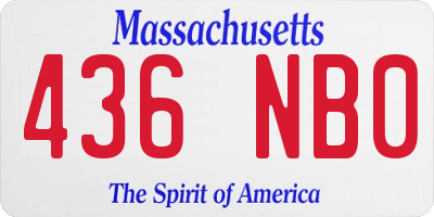 MA license plate 436NB0