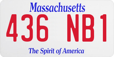 MA license plate 436NB1