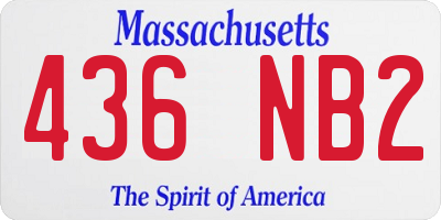 MA license plate 436NB2
