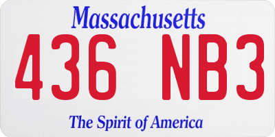 MA license plate 436NB3