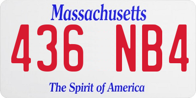 MA license plate 436NB4