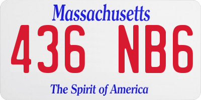 MA license plate 436NB6