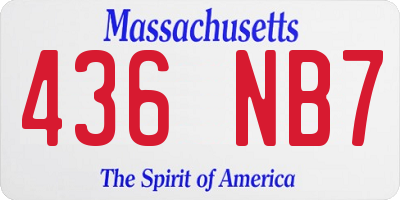 MA license plate 436NB7