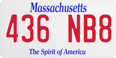 MA license plate 436NB8