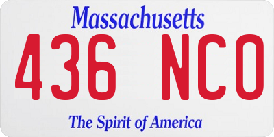 MA license plate 436NC0