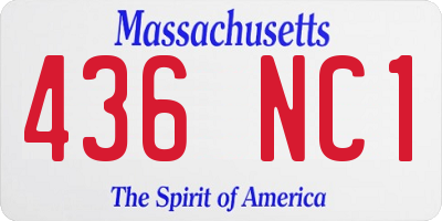 MA license plate 436NC1