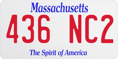 MA license plate 436NC2