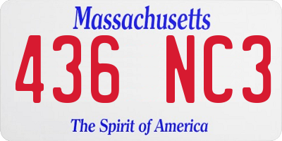 MA license plate 436NC3