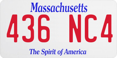 MA license plate 436NC4