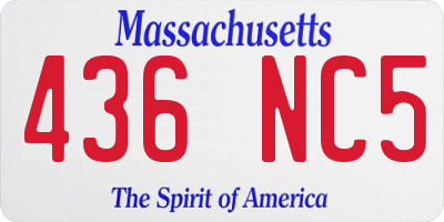 MA license plate 436NC5