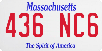 MA license plate 436NC6