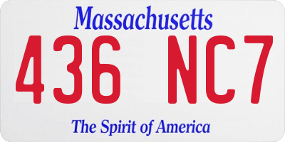 MA license plate 436NC7