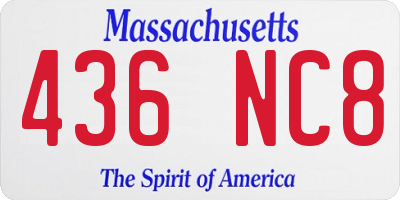 MA license plate 436NC8