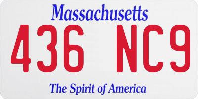 MA license plate 436NC9