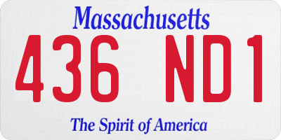 MA license plate 436ND1