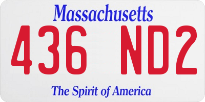 MA license plate 436ND2
