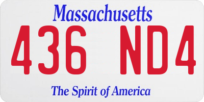 MA license plate 436ND4