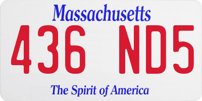 MA license plate 436ND5