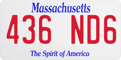 MA license plate 436ND6