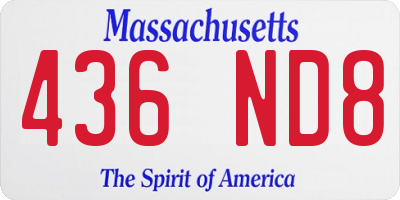 MA license plate 436ND8