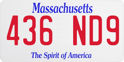 MA license plate 436ND9