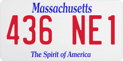MA license plate 436NE1