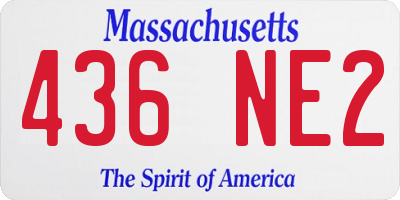 MA license plate 436NE2
