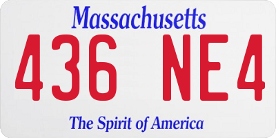 MA license plate 436NE4