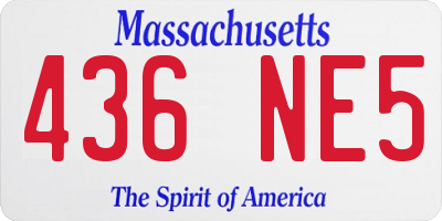MA license plate 436NE5