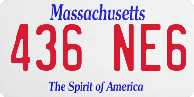 MA license plate 436NE6