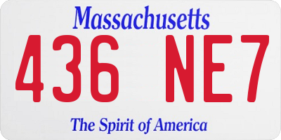 MA license plate 436NE7