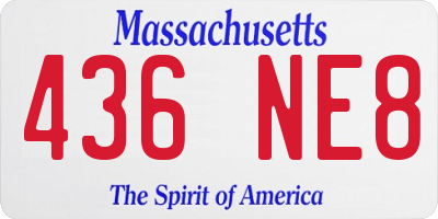 MA license plate 436NE8