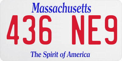 MA license plate 436NE9