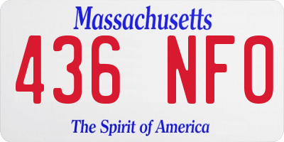 MA license plate 436NF0