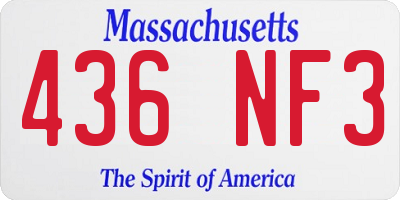 MA license plate 436NF3