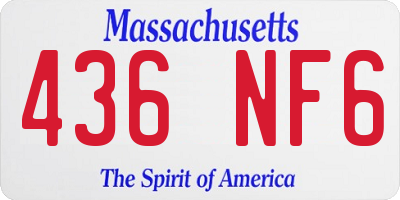 MA license plate 436NF6