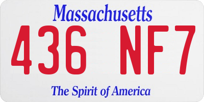 MA license plate 436NF7
