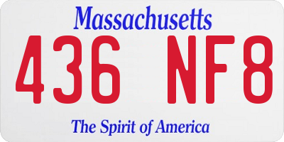MA license plate 436NF8