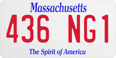 MA license plate 436NG1