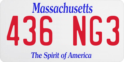MA license plate 436NG3