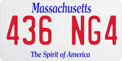 MA license plate 436NG4