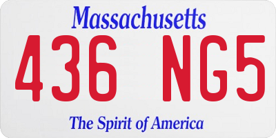 MA license plate 436NG5