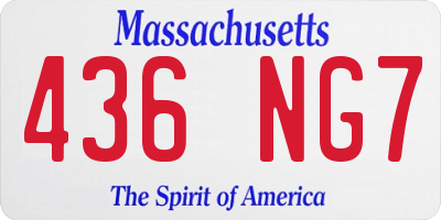 MA license plate 436NG7