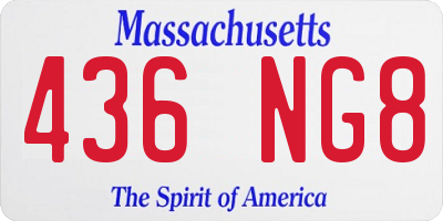 MA license plate 436NG8