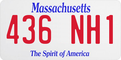MA license plate 436NH1